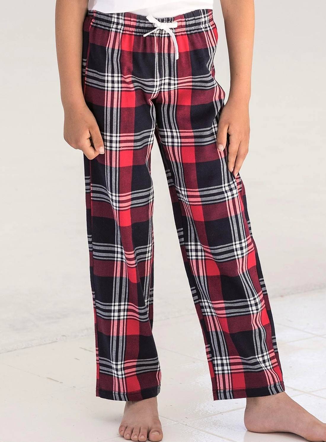 Dziecięce spodnie o wzorze szkockiej kraty