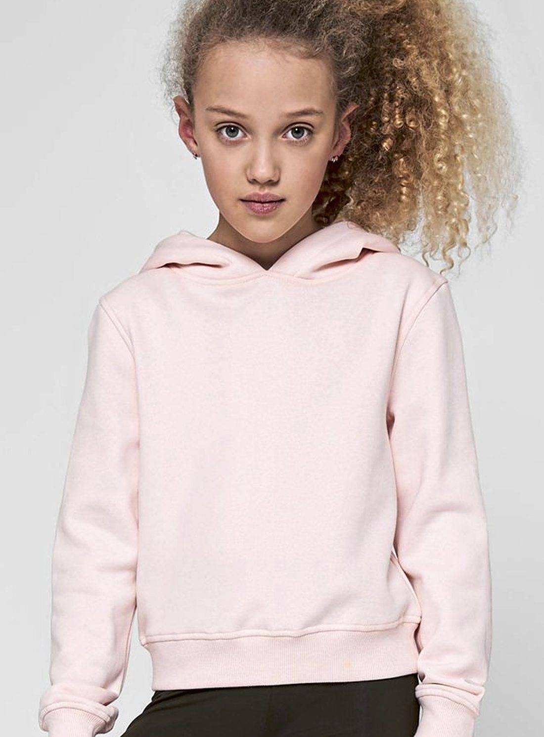 Dziewczęca bluza z kapturem o krótkim kroju bez metki producenta
