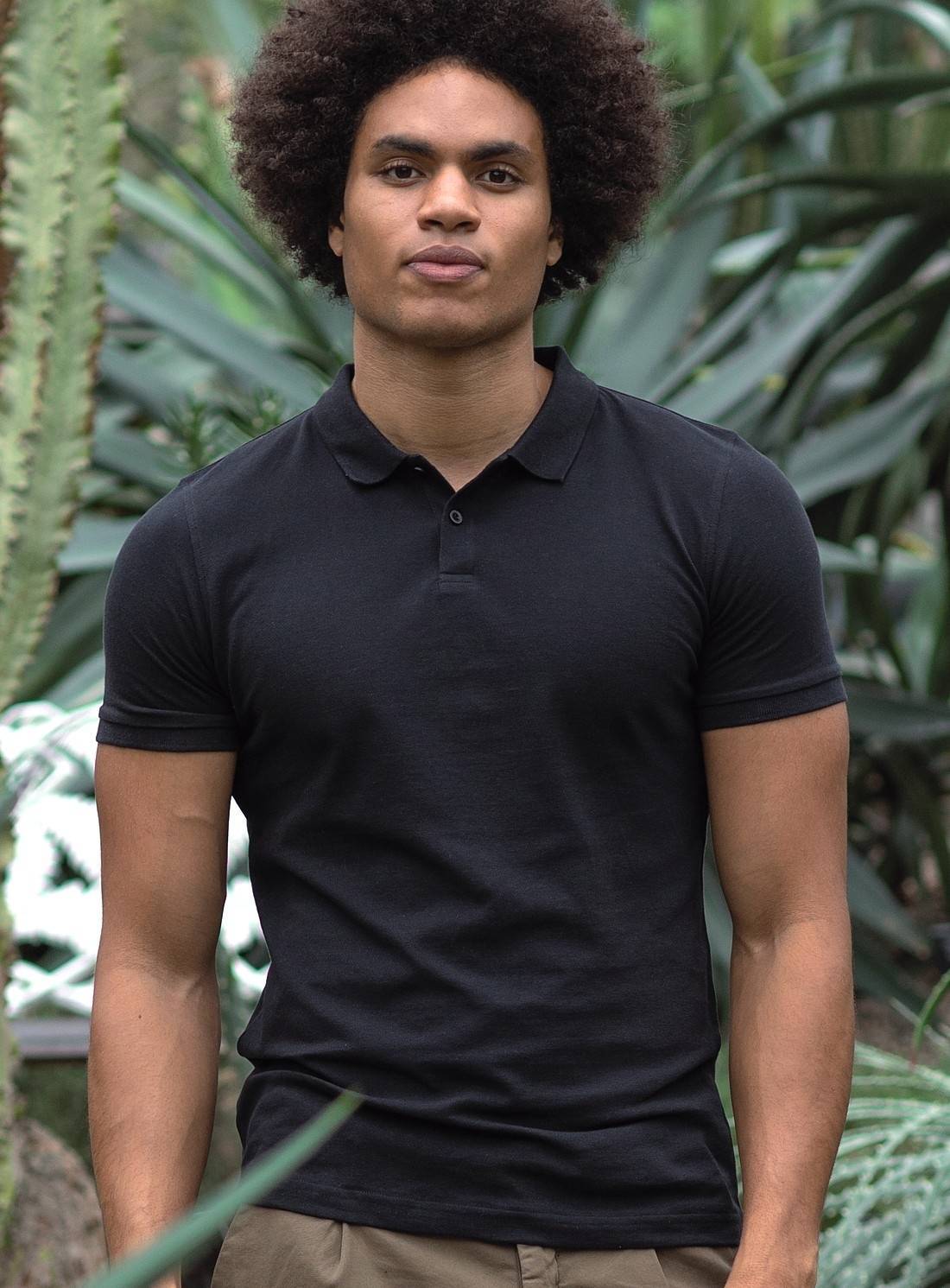 Eco koszulka polo męska zapinana na dwa guziki