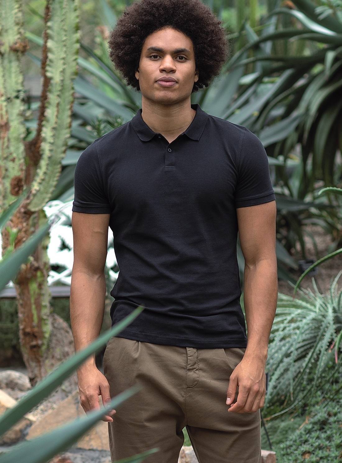 Eco koszulka polo męska zapinana na dwa guziki