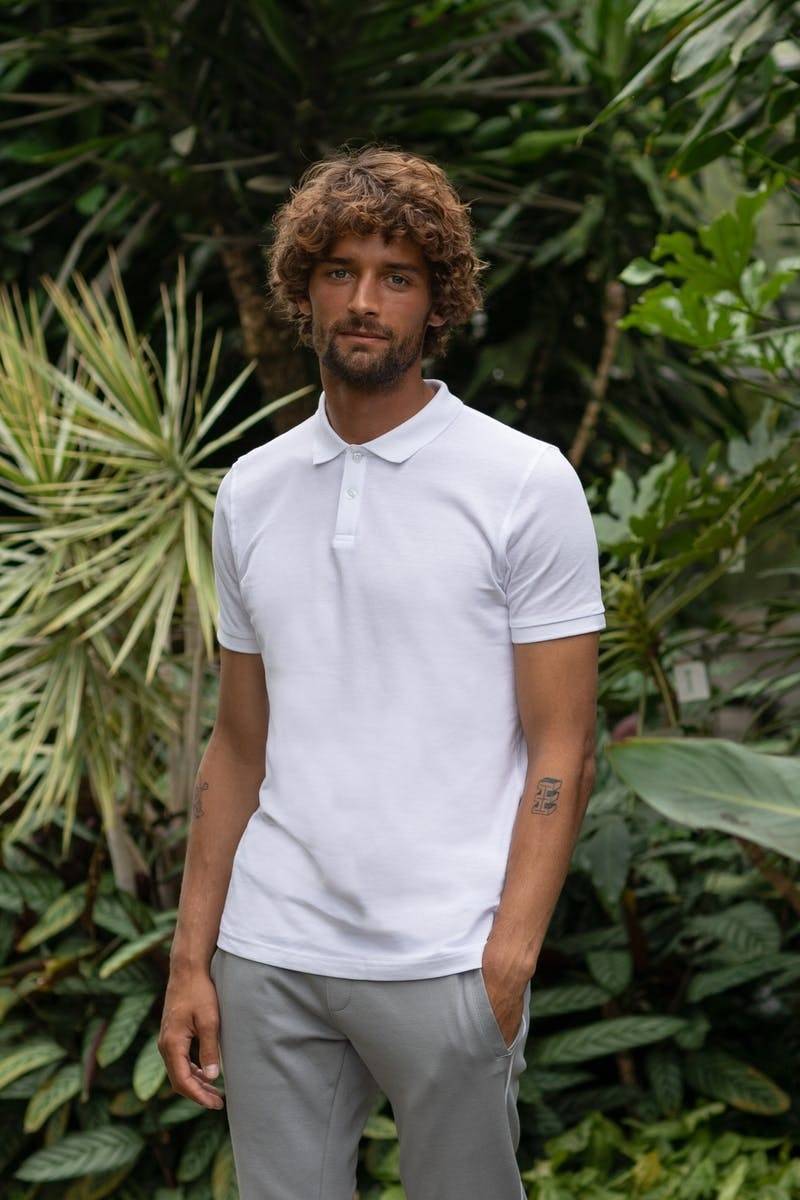 Eco koszulka polo męska zapinana na dwa guziki