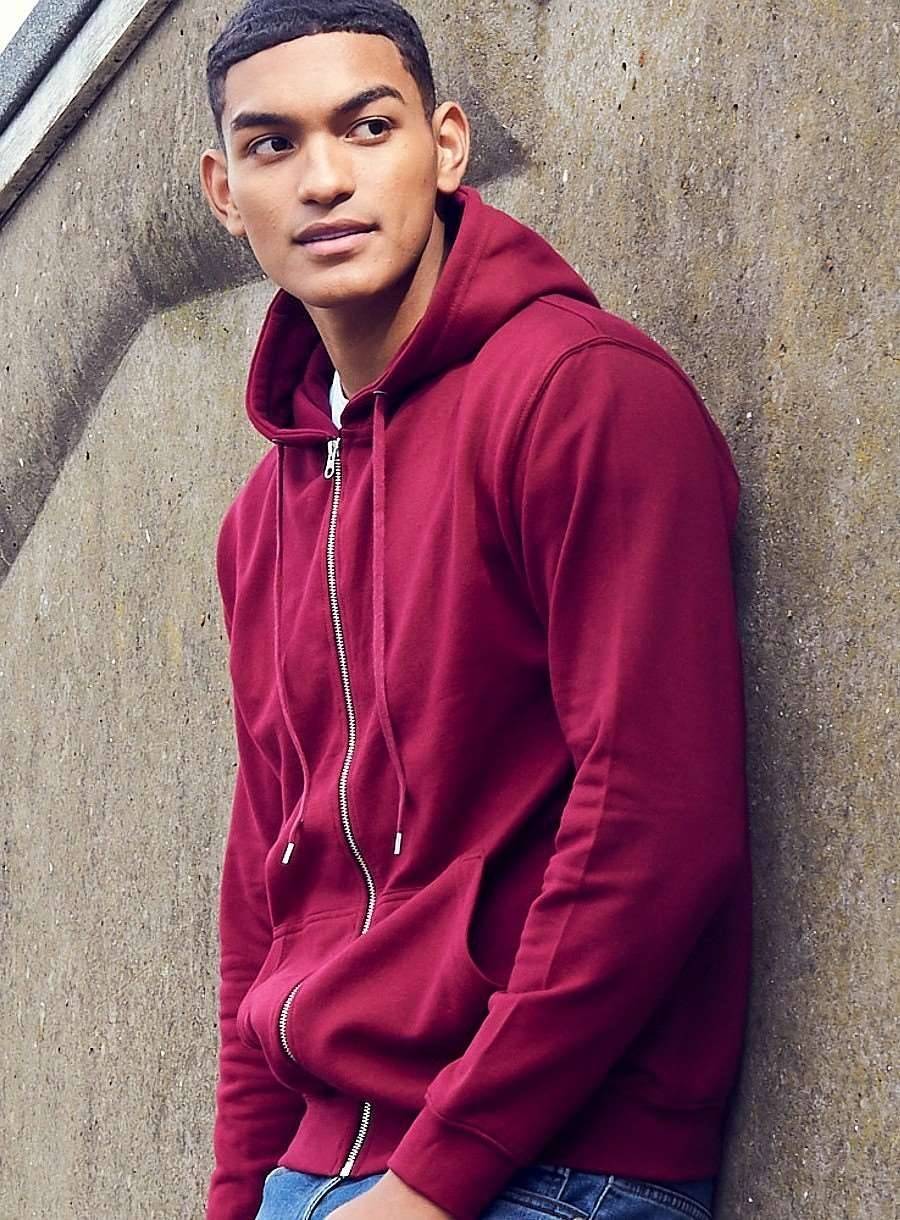 Ekologiczna bluza z dwuwarstwowym kapturem, rozpinana z odrywaną metką