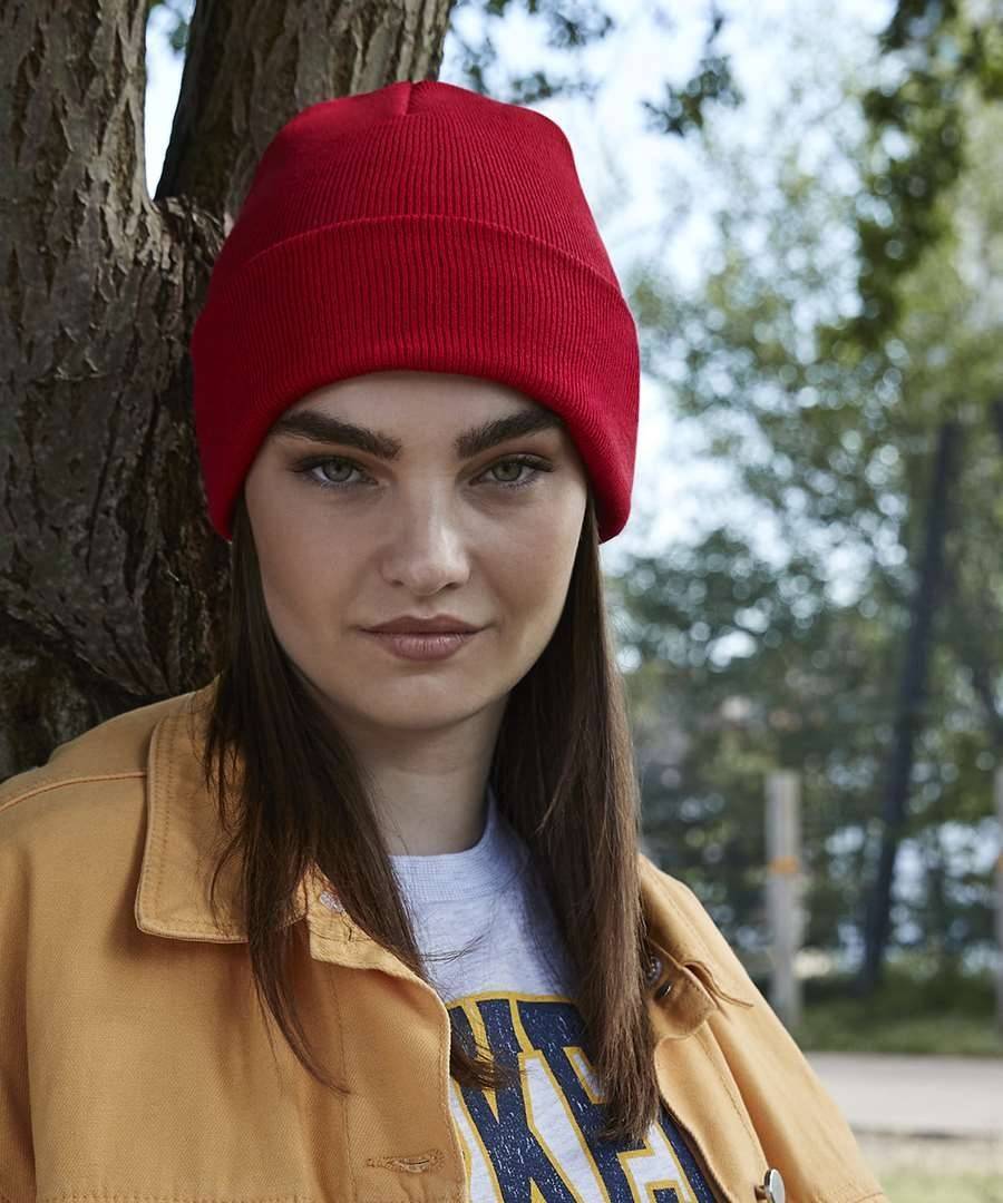Ekologiczna czapka zimowa w stylu Beanie uszyta z bawełny organicznej