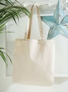 Ekologiczna torba na zakupy z bawełny organicznej z długimi uchwytami