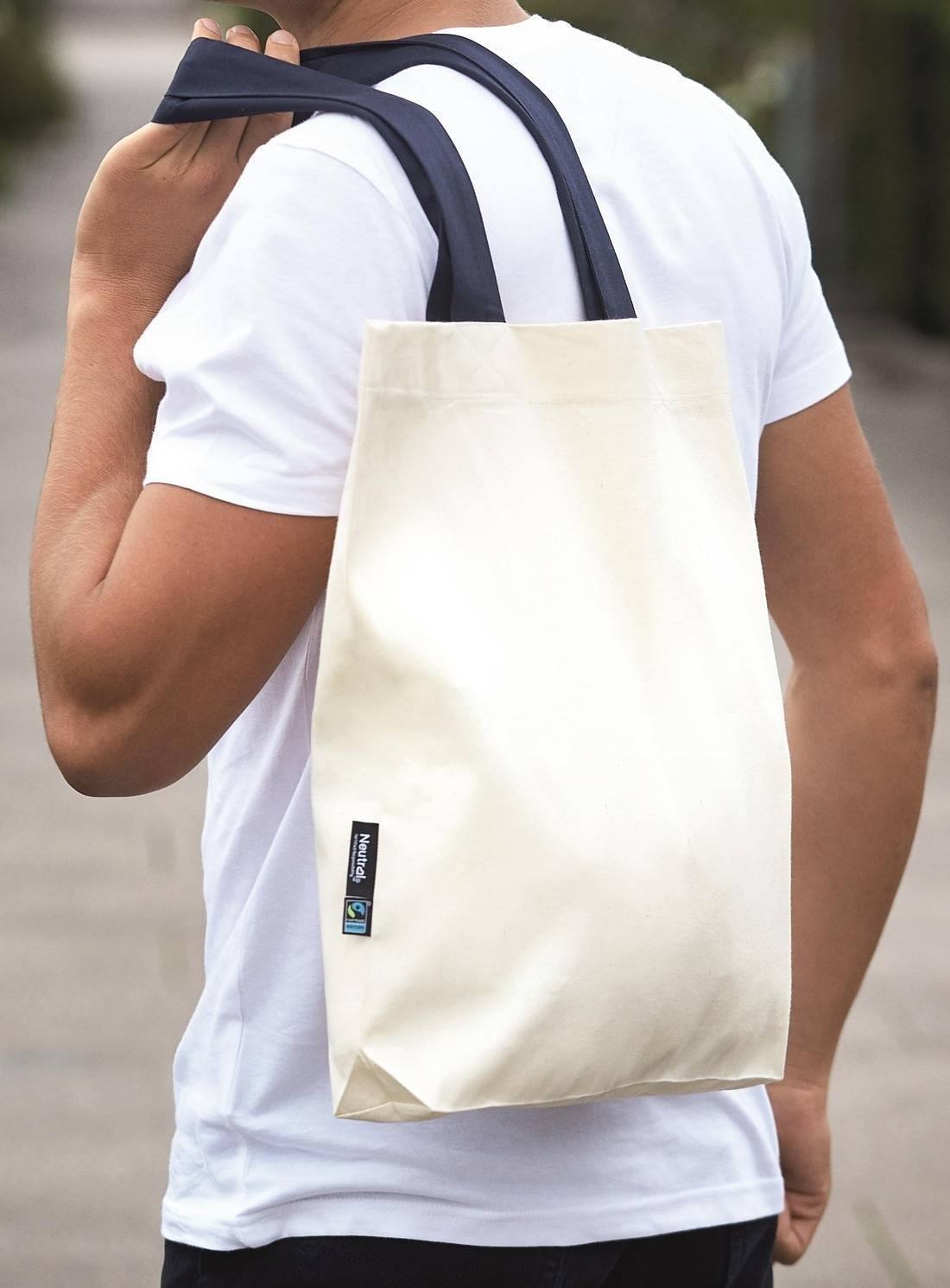 Ekologiczna torba na zakupy z kontrastowymi uchwytami