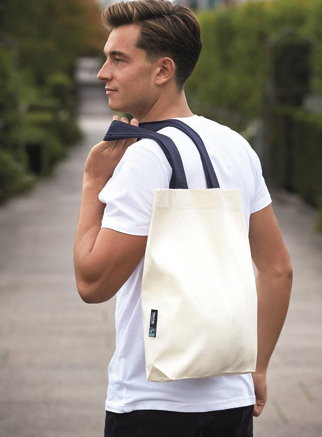 Ekologiczna torba na zakupy z kontrastowymi uchwytami