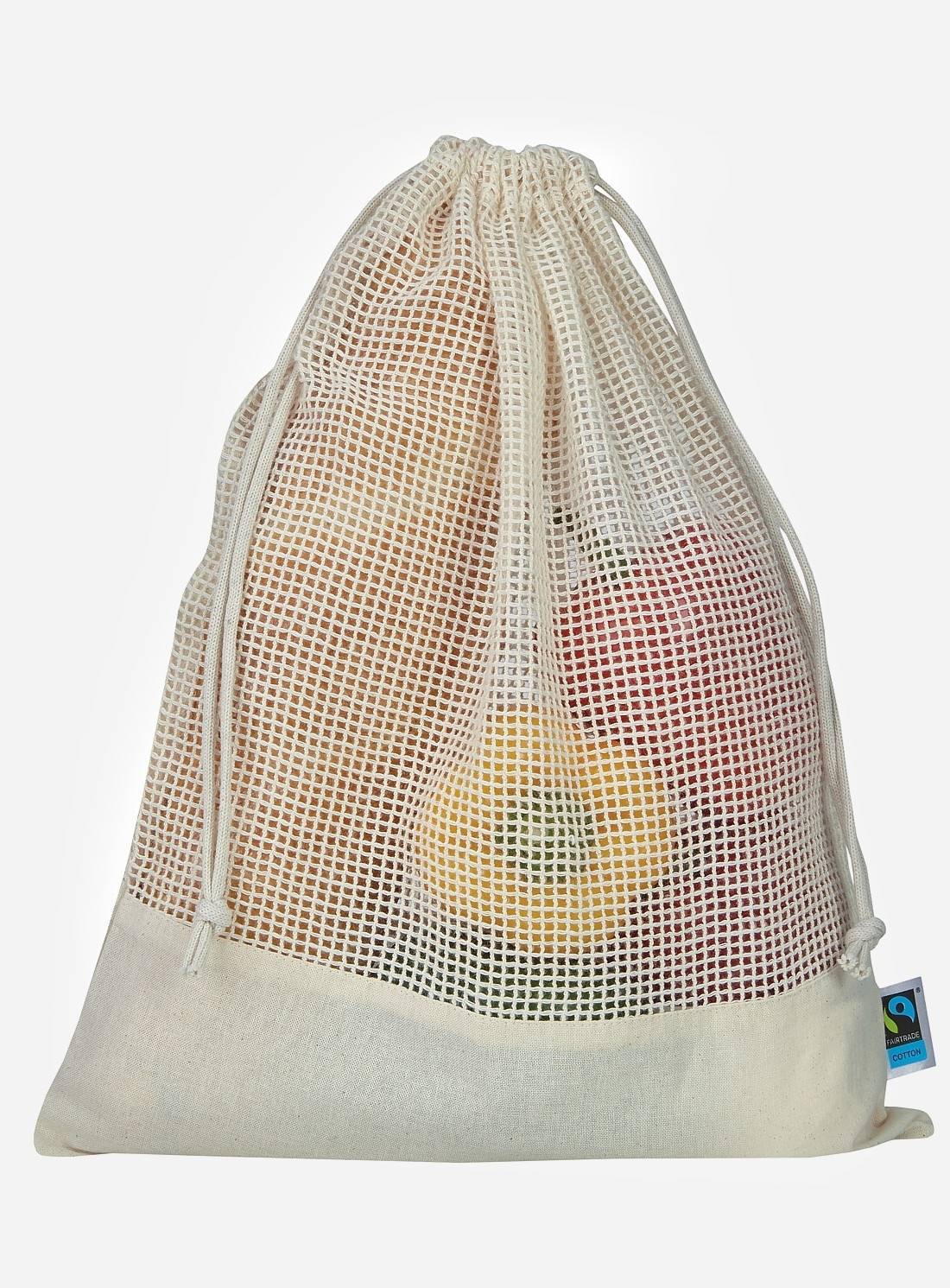 Ekologiczna torba na zakupy z siatki i zamknięciem ściąganym troczkami