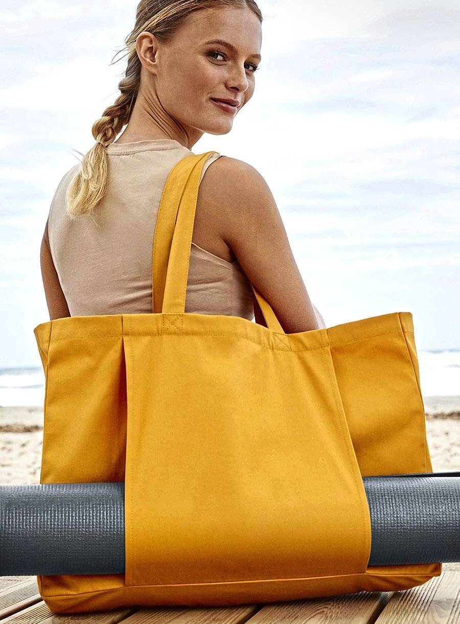 Ekologiczna torba z zewnętrzną kieszenią na długie przedmioty