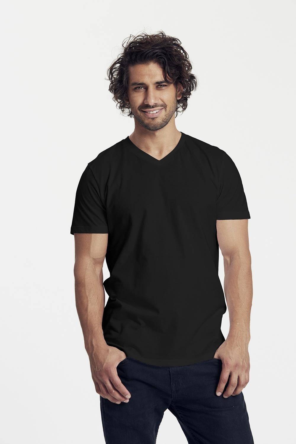 Ekologiczny t-shirt V-neck o splocie Single Jersey