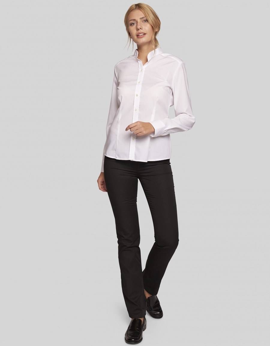 Elegancka koszula damska z kołnierzykiem typu Stójka