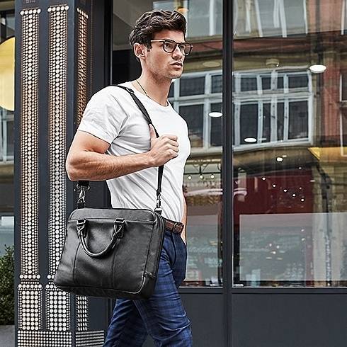 Elegancka torba na laptopa z imitacji skóry z wewnętrzną podszewką