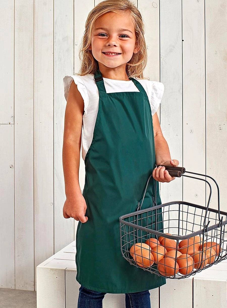 Fartuch dziecięcy z regulowanym klamrą paskiem wokół szyi