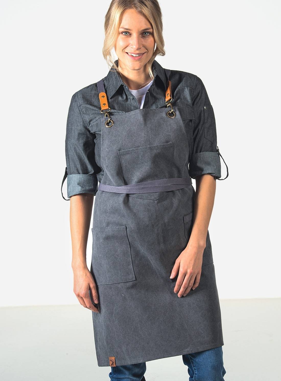 Fartuch kelnerski Exner z kieszeniami wiązany krzyżowo