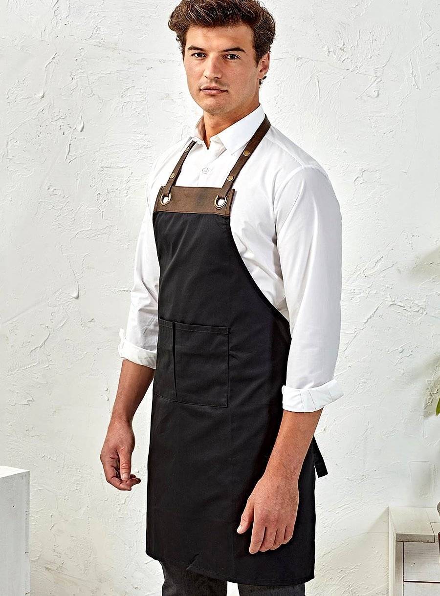 Fartuch kelnerski z dekoracjami ze skóry ekologicznej