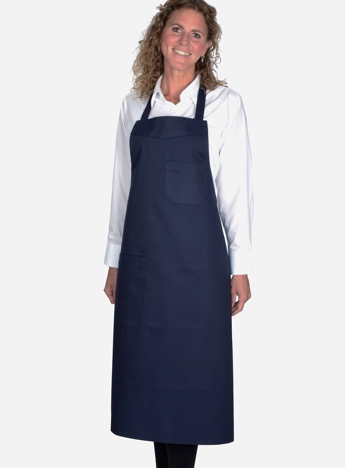 Fartuch kelnerski z kieszenią na piersi oraz biodrach