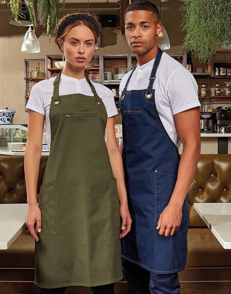 Fartuch kelnerski z kieszenią zapinaną na zamek błyskawiczny