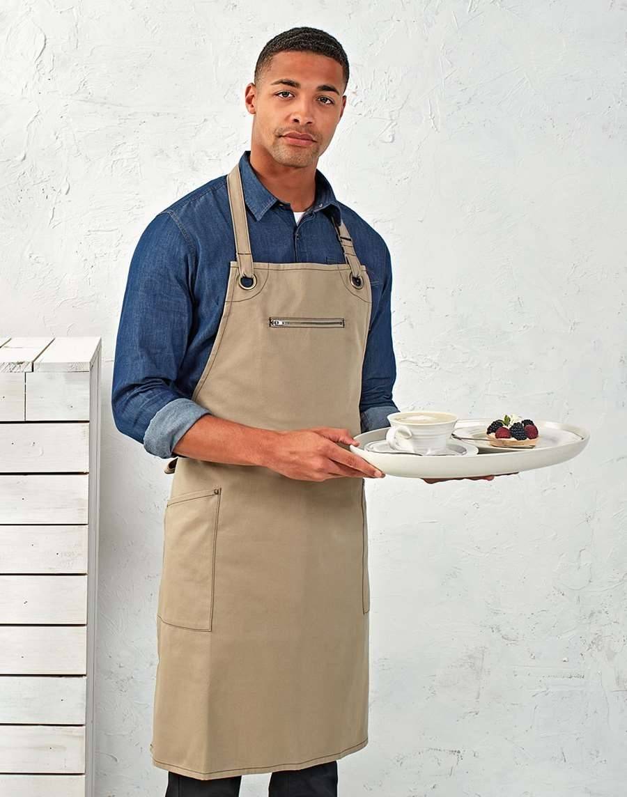 Fartuch kelnerski z kieszenią zapinaną na zamek błyskawiczny