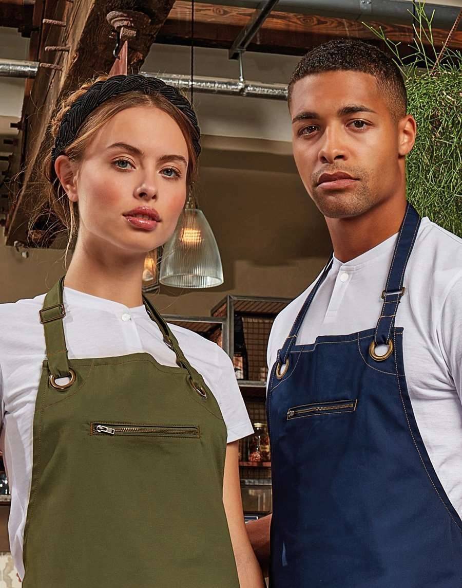 Fartuch kelnerski z kieszenią zapinaną na zamek błyskawiczny