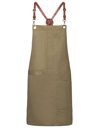 Fartuch kelnerski z nitami i paskami imitującymi skórę