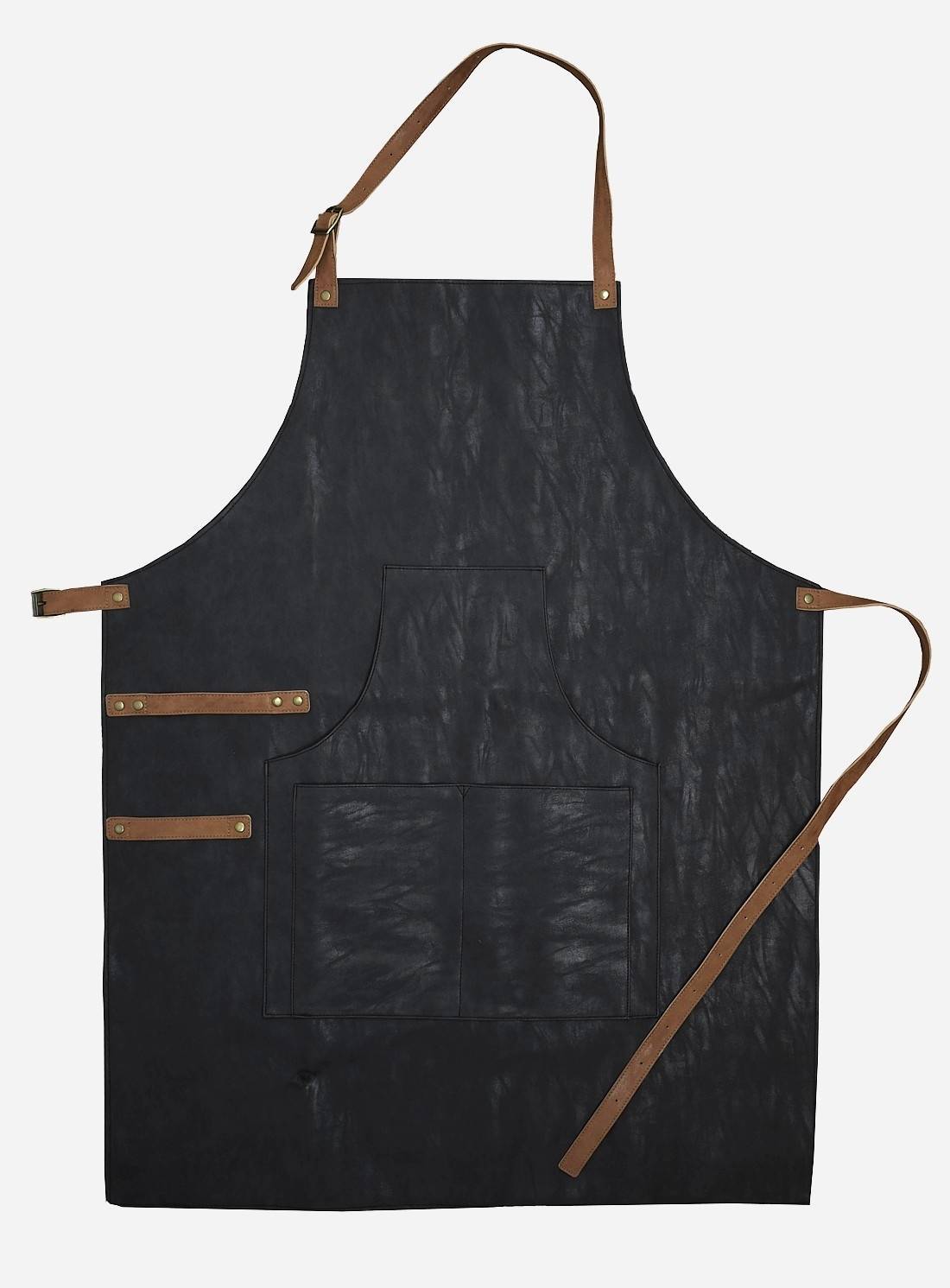 Fartuch o stylowym wzornictwie z uchwytami na przyrządy do grillowania