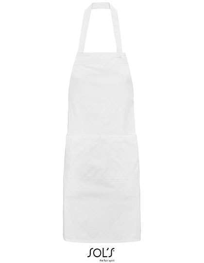 Fartuch z bawełny organicznej posiadający praktyczne kieszenie