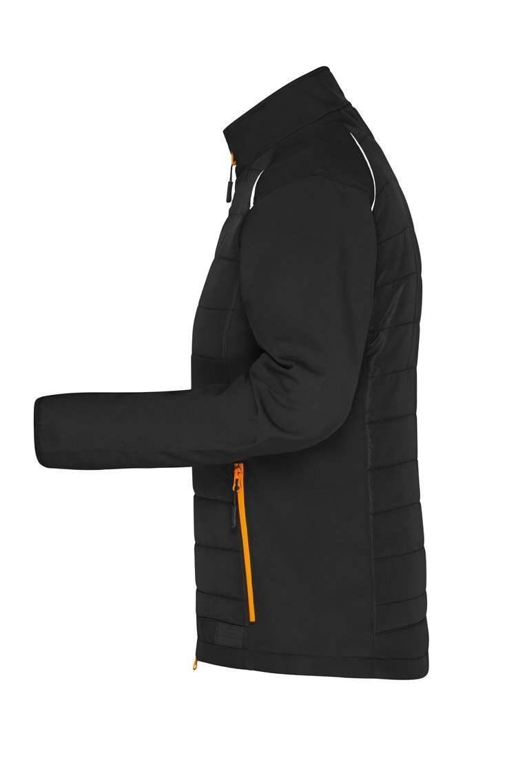 Hybrydowa kurtka damska z pikowanym korpusem i dodatkami w technologii softshell