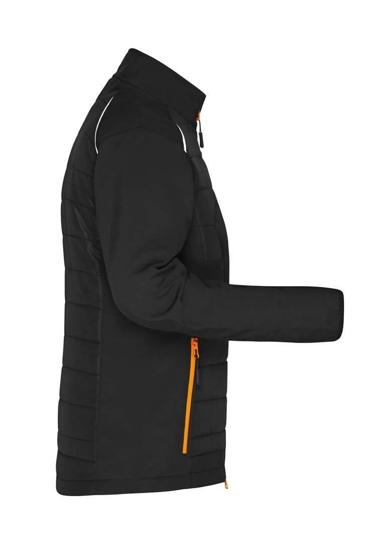 Hybrydowa kurtka damska z pikowanym korpusem i dodatkami w technologii softshell