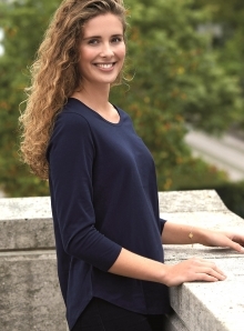 Ekologiczna bluzka damska 3/4 z zaokrąglonym dołem