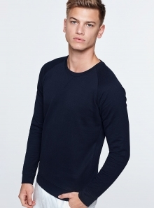 Bluza męska z raglanowymi rękawami i ozdobnym szwem przy dekolcie