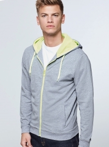 Rozpinana bluza z kapturem od wewnętrznej strony w kolorze zamka