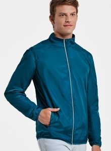 Wiatrówka męska z możliwością złożenia do kieszeni z odblaskowymi elementami na plecach