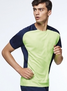 Koszulka sportowa z reglanowymi rękawami w kontrastowych kolorach