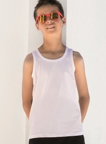 Dziecięca koszulka bez rękawków z podwójnymi szwami