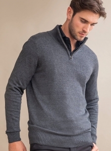 Męski sweter na krótki zamek Henbury Quarter