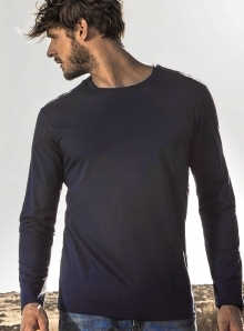 T-shirt męski z długimi rękawami o dopasowanym fasonie