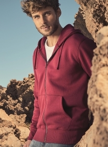 Rozpinana bluza męska z kapturem z płaskimi szwami