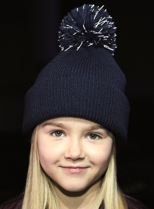 Dziecięca czapka zimowa dwuwarstwowa z dużym pomponem