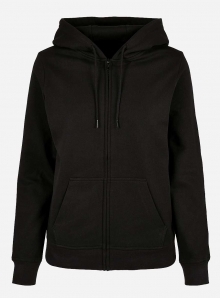 Rozpinana bluza damska z kapturem o prostym fasonie