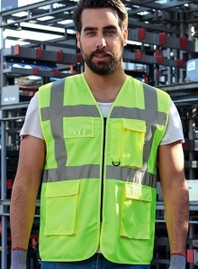 Kamizelka odblaskowa z praktycznymi kieszeniami i miejscem na identyfikator