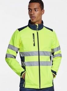 Odblaskowa kurtka softshell marki Roly z regulowanymi mankietami
