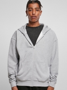 Rozpinana bluza z kapturem wykonana z grubego materiału o luźnym fasonie