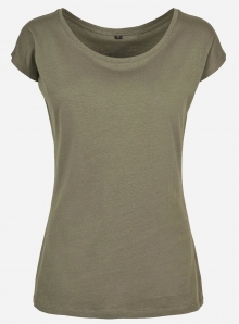 Koszulka damska z szerokim okrągłym dekoltem, luźny fason