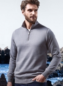 Bluza z krótkim zamkiem uszyta z tkaniny typu Molton