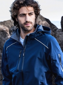 Kurtka softshell męska z odpinanym kapturem i odblaskowymi detalami