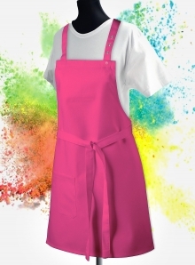 Fartuch dziecięcy z regulacją na zatrzaski z boczną kieszenią