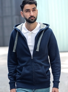 Bluza męska z kontrastową podszewką kaptura w kolorze troczków