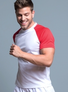 Sportowa koszulka męska z kontrastowymi rękawkami
