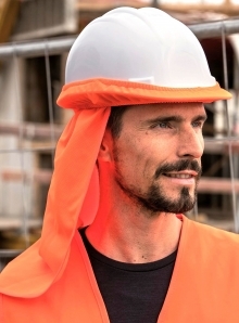 Osłona karku przed promieniami słonecznymi integrowana z kaskiem Korntex