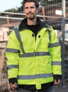 Odblaskowa kurtka robocza z chowanym kapturem