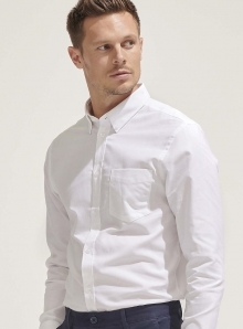 Męska koszula  z usztywnionym kołnierzem i kieszonką na piersi
